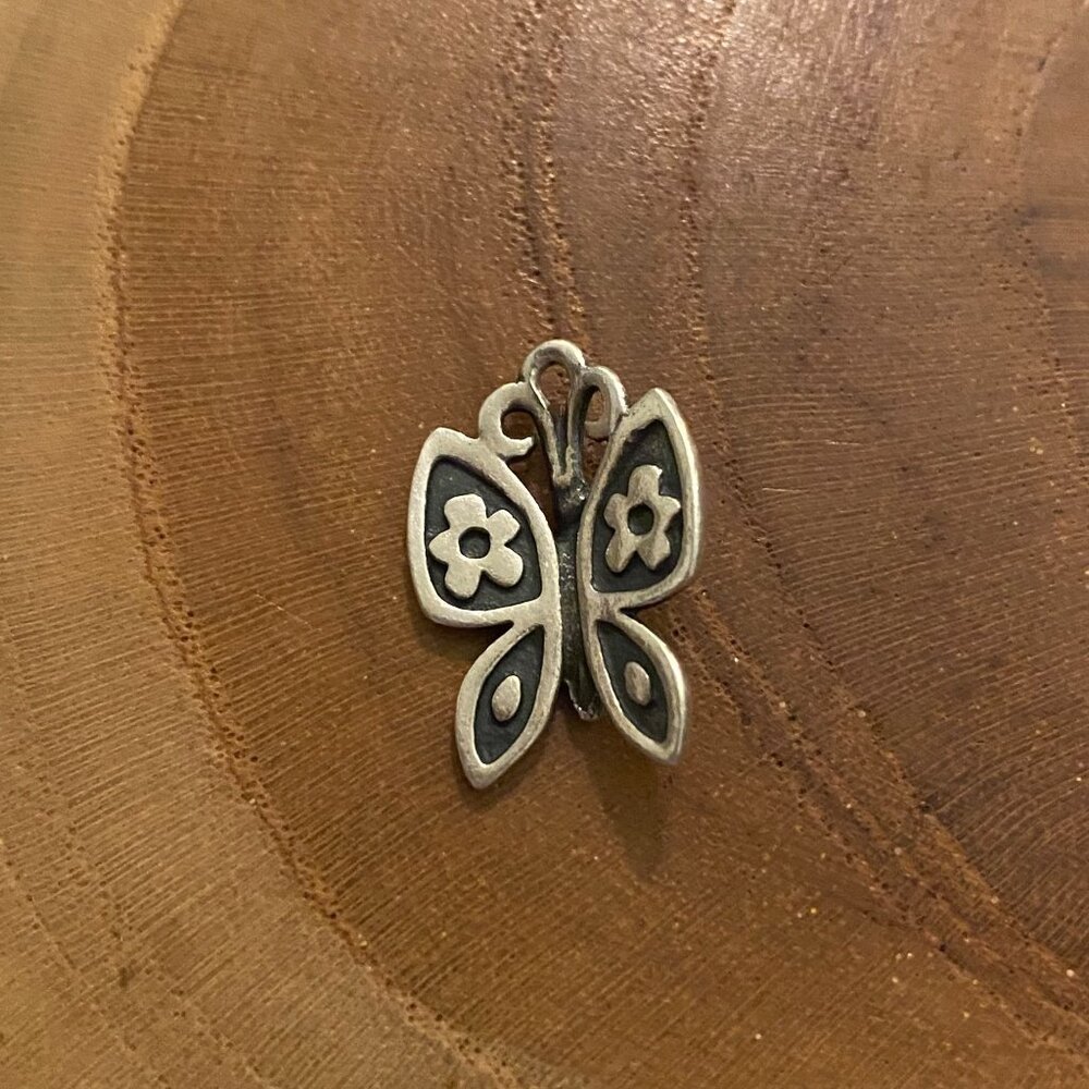 James Avery Silver Butterfly charm with Black Accents